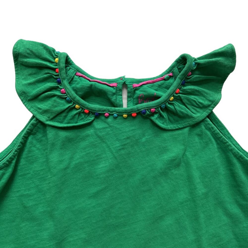 Mini Boden Pom Trim Ruffle Tank Top Size 11-12y - Picture 2 of 4